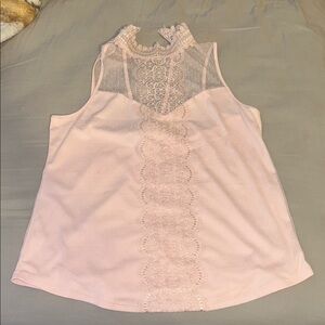 Express Pink Lace Detail Top